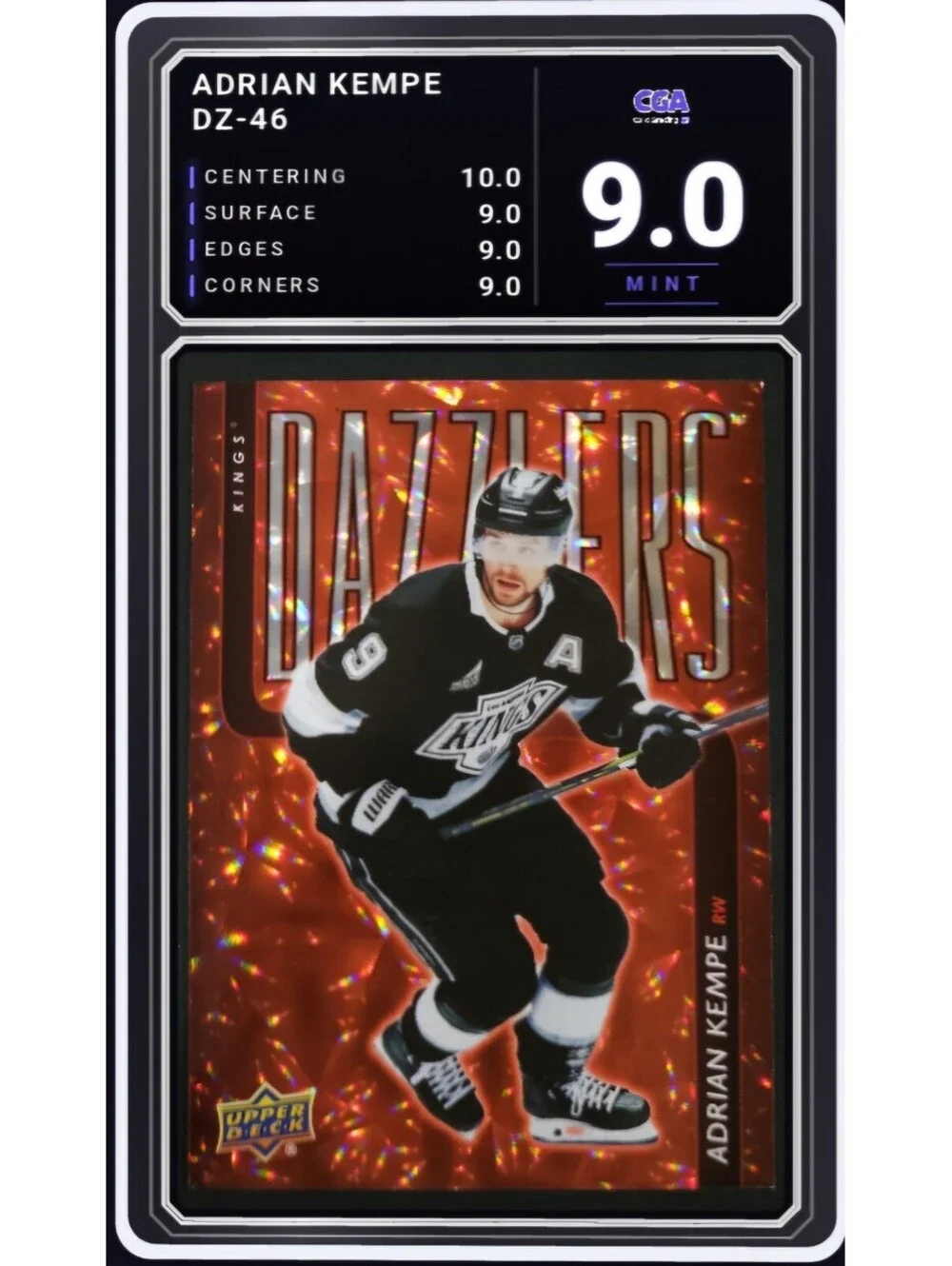 2025-26 Upper Deck Dazzlers Red #DZ-46 Adrian Kempe Kings -CGA 9.0 Digital Grade